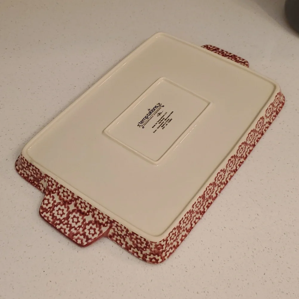 Temptations Old World Cranberry Rectangular Tray 12 inch